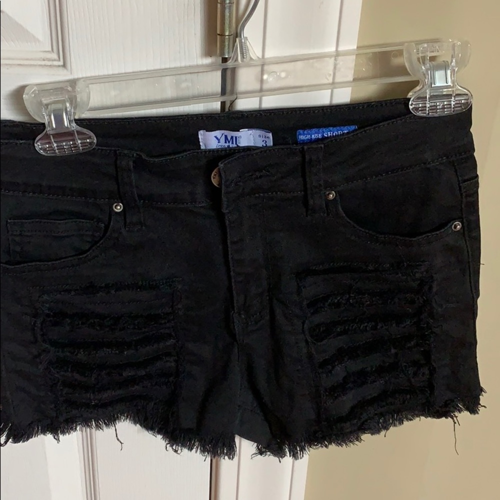 Black high rise shorts